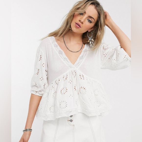 Free People Eyelet & Lace Sweeter Side Top - Picture 15 of 16